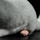 Chinchilla plush toy's paw close-up, highlighting the fine craftsmanship of the stuffed animal
