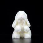 Adorable white lop-eared rabbit plush standing, soft and realistic design for bunny enthusiasts