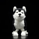 Front view of a Siberian Husky stuffed animal with lifelike details, ideal for collectors and dog enthusiasts