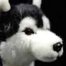 Close-up of the Siberian Husky plush toy’s face, showcasing detailed craftsmanship and lifelike design by SoftDaysLab