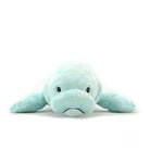 Front view of a realistic manatee plush, featuring detailed design and soft material for cuddles