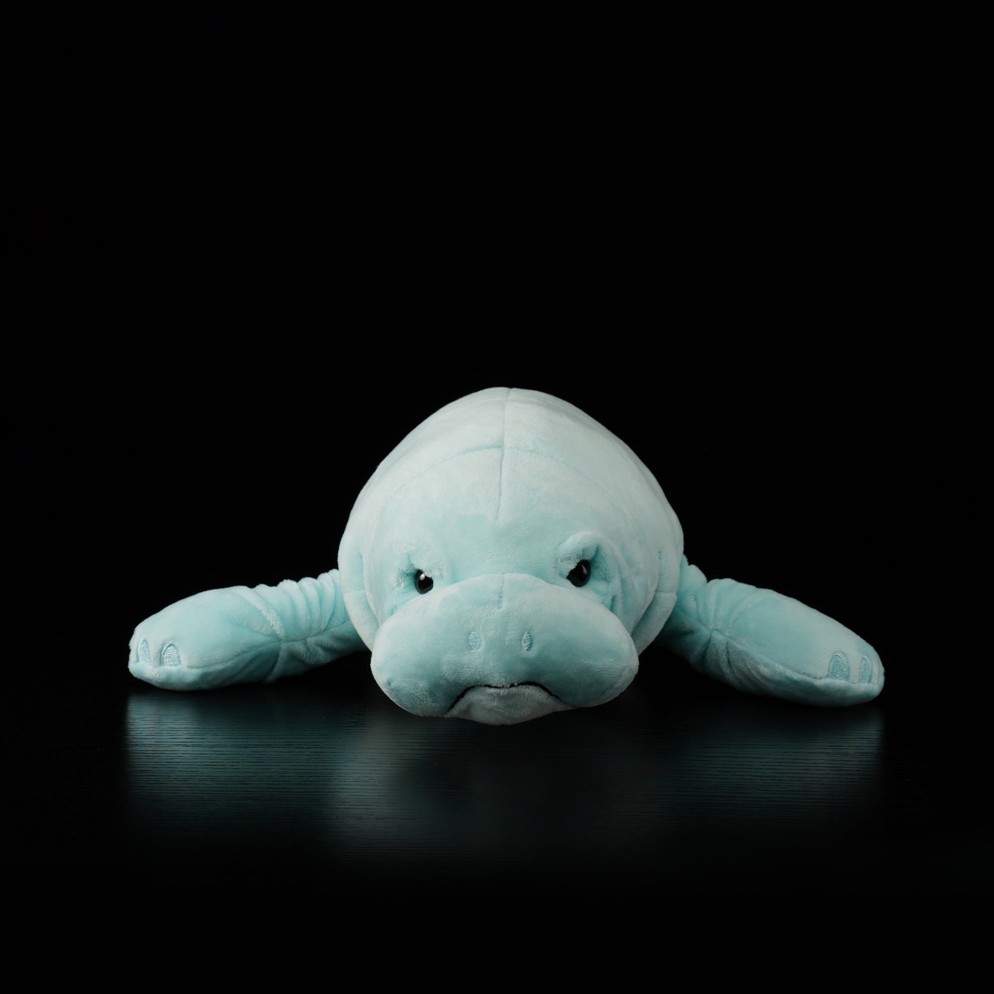 Front view of SoftDaysLab® manatee plush toy, showcasing adorable face and realistic marine design