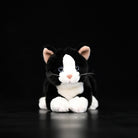 Front view of a realistic Tuxedo Cat plush toy with adorable details and lifelike design by SoftDaysLab