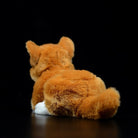 Back view of Orange Tuxedo Cat plush toy with a realistic and fluffy tail