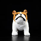 Front view of a lifelike English Bulldog stuffed animal, perfect for cuddling and gifting to dog enthusiasts