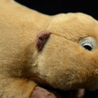 Close-up of beaver plush toy’s soft fur and detailed ear, perfect for animal-themed collections by SoftDaysLab