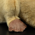 Close-up of the detailed paw of a realistic beaver plush toy with soft materials by SoftDaysLab
