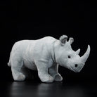 SoftDaysLab white rhinoceros plush toy, realistic and cuddly, perfect for wildlife lovers and kids