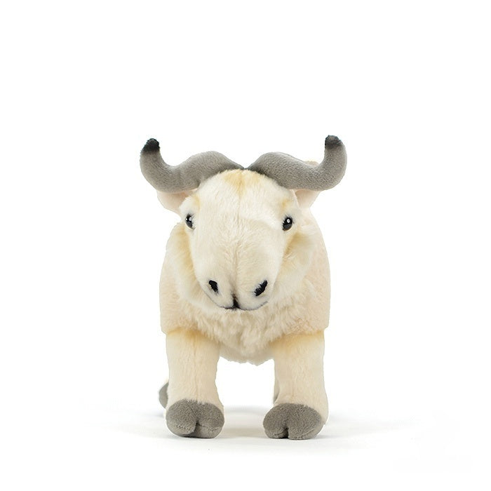 Front view of a Takin plush toy with distinctive horns and a charming design, crafted by SoftDaysLab