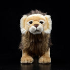 Front view of a realistic lion plush toy with a majestic mane, perfect for cuddles or gifting