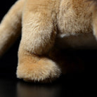 Close-up of the plush lion’s paw, showcasing the soft, high-quality fabric used for a realistic touch