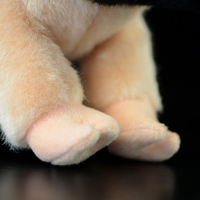 Detailed view of teacup pig plush’s soft pink hooves with realistic craftsmanship by SoftDaysLab