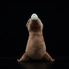 Front view of a fur seal stuffed animal with detailed stitching and soft texture for cuddly fun