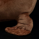 Close-up of the fur seal plush toy’s soft flipper, featuring fine plush details and realistic design