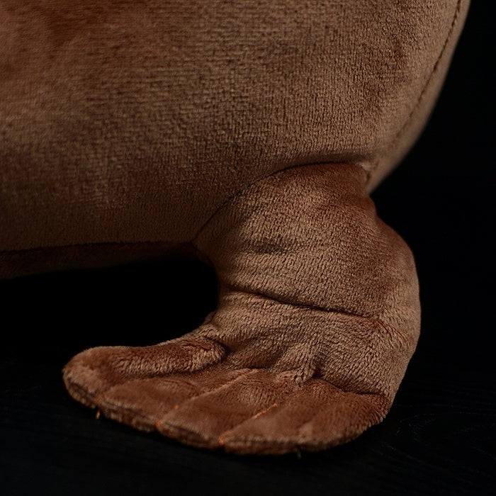 Close-up of the fur seal plush toy’s soft flipper, featuring fine plush details and realistic design