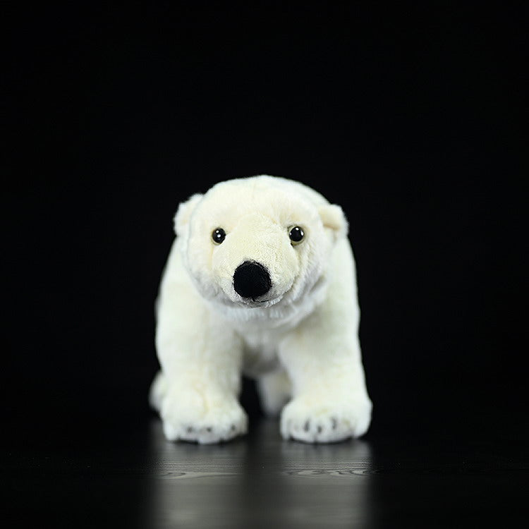 Front view of a polar bear plush toy with adorable details, perfect for wildlife enthusiasts and kids