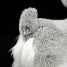 Tail detail of the Salt and Pepper Miniature Schnauzer plush toy, featuring a soft and realistic design by SoftDaysLab