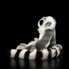 Side view of Ring-tailed Lemur plush, highlighting its lifelike stripey tail and soft fur