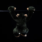 Back view of hanging chimpanzee plush, showcasing soft fur and crafted details for a natural look
