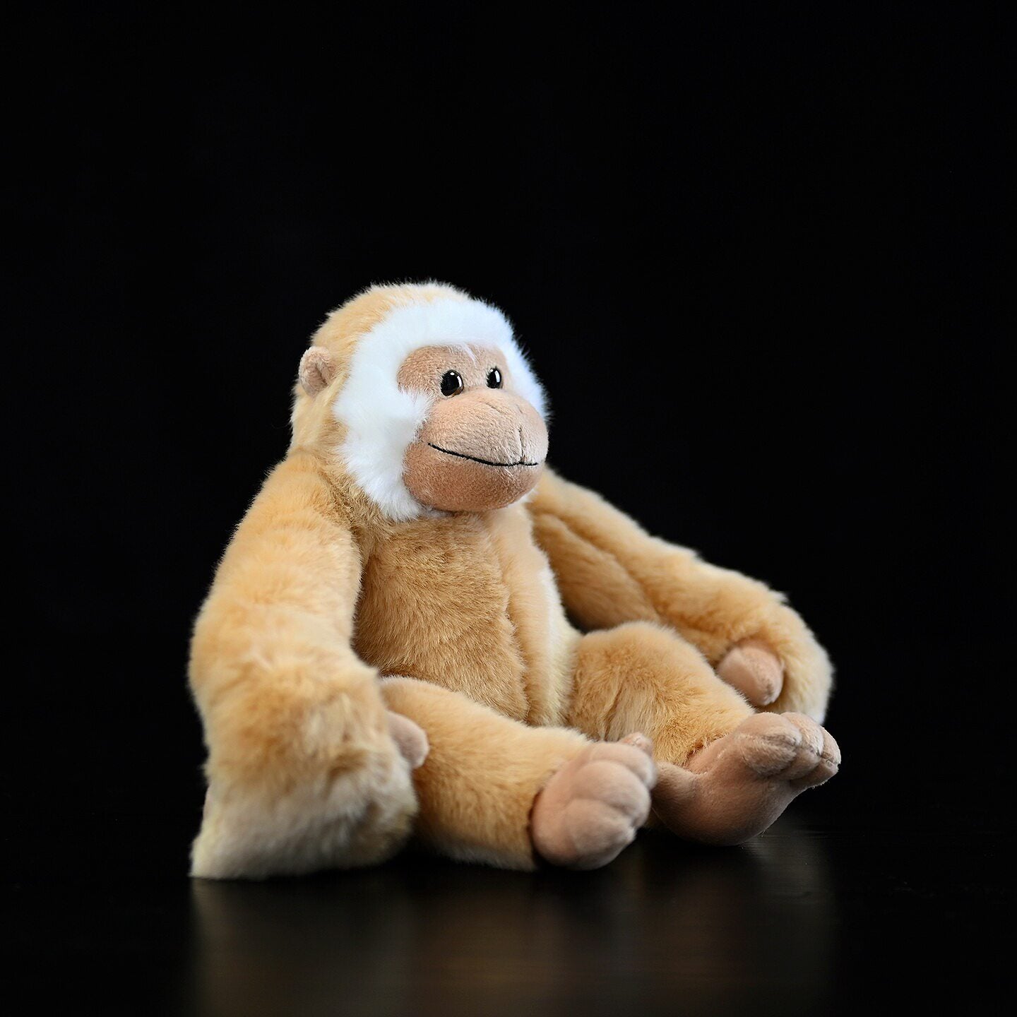Side view of adorable hanging gibbon plush toy, SoftDaysLab gibbon stuffed animal for animal lovers and gifts