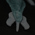 Close-up of plush Megalograptus’s realistic tail and fins, crafted to reflect the ancient sea predator’s design