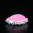 Rear view of the Kimberella plush toy showcasing its tail and textured frills for prehistoric enthusiasts