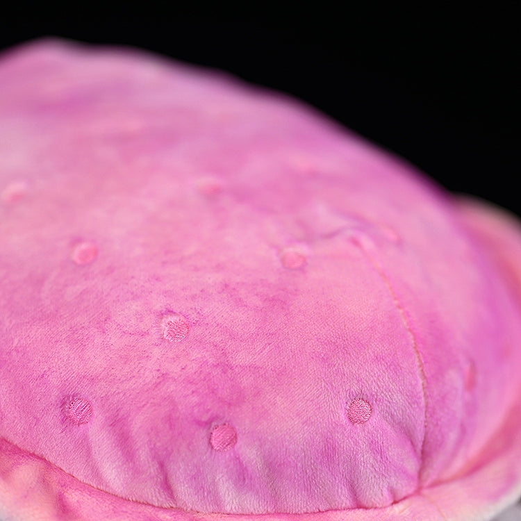 Close-up of the Kimberella plush texture showcasing detailed pink spots and soft material by SoftDaysLab