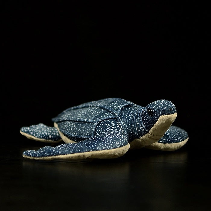 Realistic leatherback sea turtle plush toy with lifelike patterns and soft textures, perfect for ocean lovers