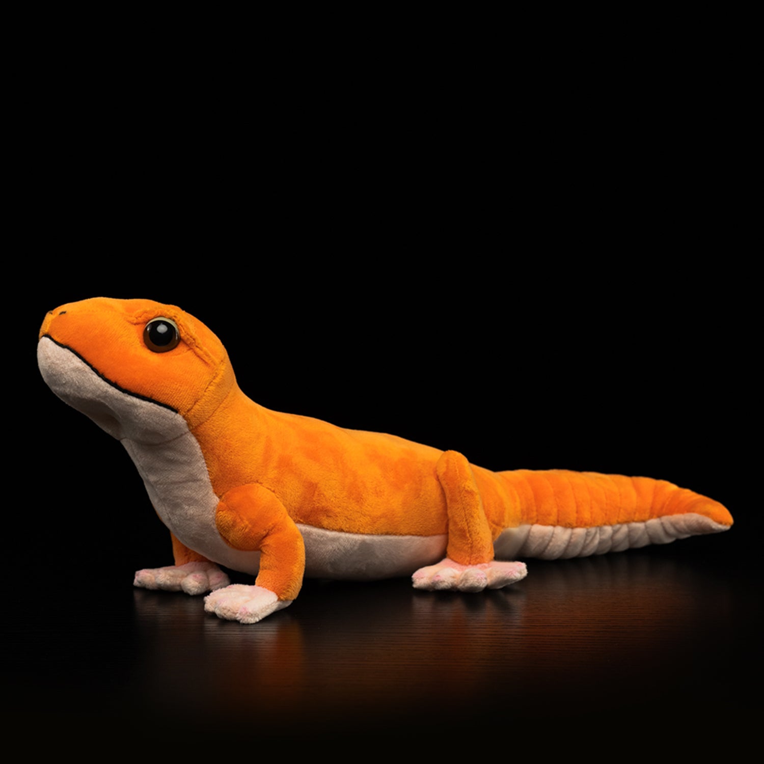 Lifelike Amel Patternless African Fat-Tailed Gecko Plush by SoftDaysLab, soft and vibrant for reptile lovers