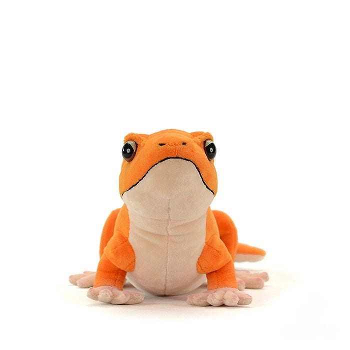 Front view of Amel Patternless African Fat-Tailed Gecko Plush showcasing realistic gecko details and charm