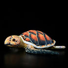 Realistic Hawksbill Sea Turtle Plush by SoftDaysLab, with lifelike amber shell and detailed flippers