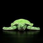 Front view of the green sea turtle plush, displaying its lifelike features and cuddly design