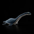 Side view of SoftDaysLab® long-necked plesiosaur plush toy, a cuddly prehistoric marine reptile