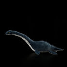 Detailed left profile of SoftDaysLab® stuffed plesiosaur, depicting its elegant long neck and flippers