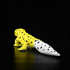 Back view of Leopard Gecko Plush by SoftDaysLab®, showcasing realistic spotted design and textures
