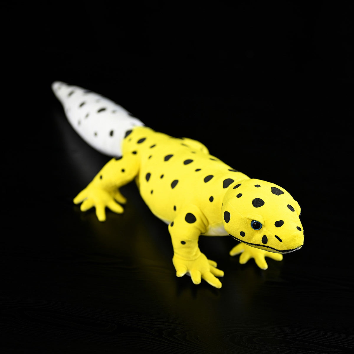 Leopard Gecko Plush in a lifelike crawling pose by SoftDaysLab®, ideal for reptile enthusiasts