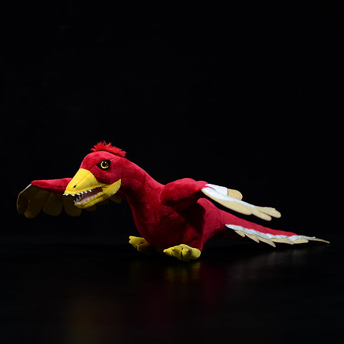 Archaeopteryx stuffed animal with open wings in flight pose by SoftDaysLab®, perfect for dinosaur fans