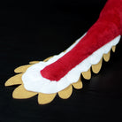 Detailed view of Archaeopteryx plush tail by SoftDaysLab®, showcasing lifelike feathers and colors