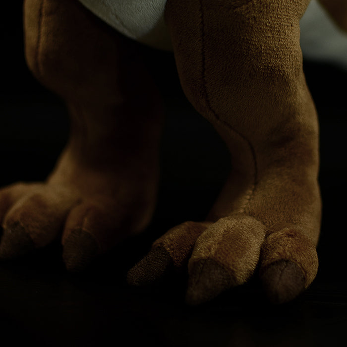 Close-up of Yutyrannus plush feet by SoftDaysLab® – realistic dinosaur stuffed animal