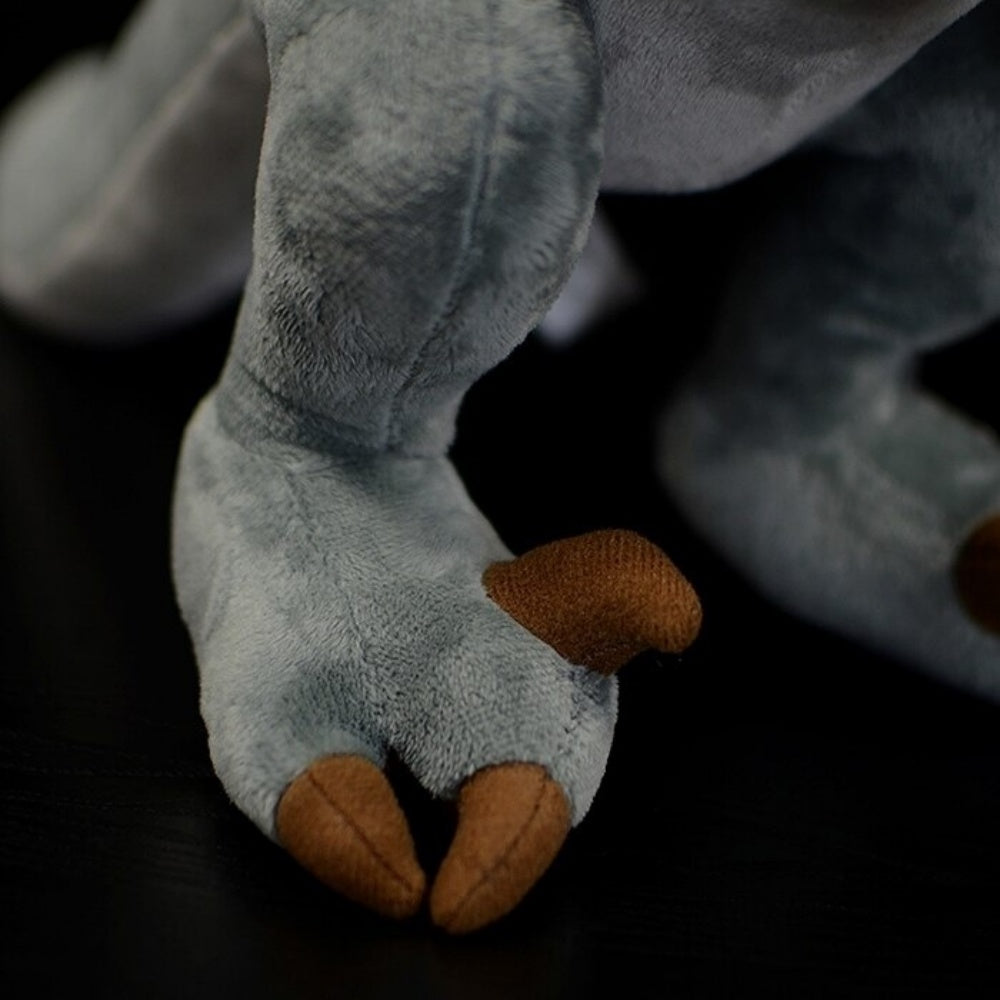 Close-up of Velociraptor plush feet and claws by SoftDaysLab®, perfect for prehistoric animal enthusiasts