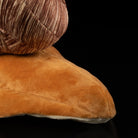 Close-up of snail plush toy’s underside highlighting soft fabric and detailed stitching by SoftDaysLab